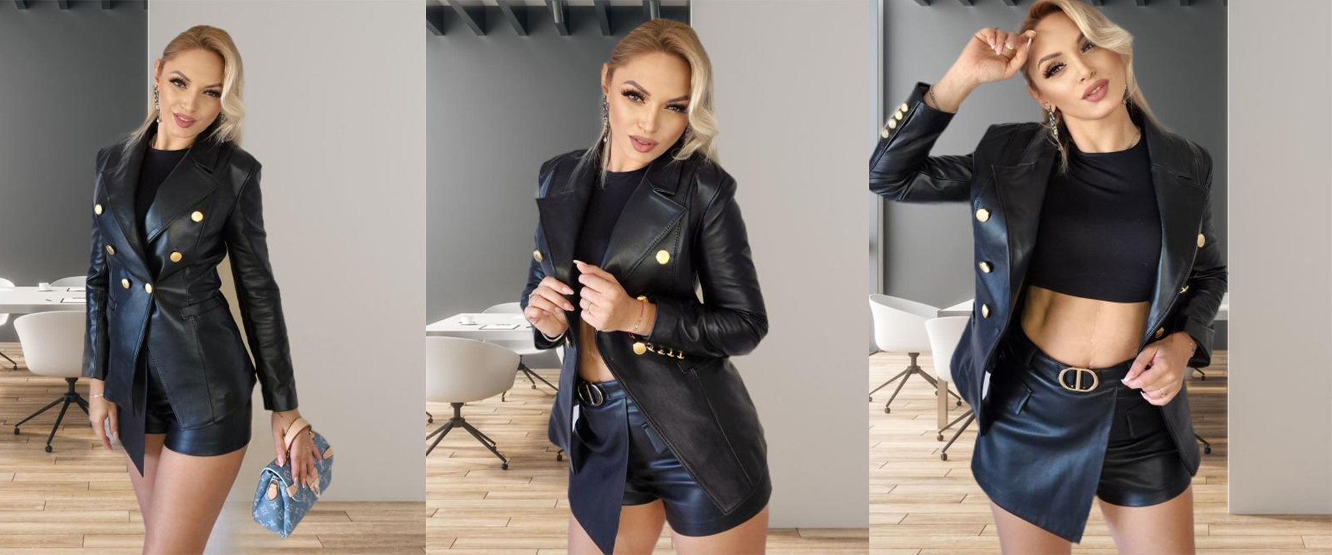 дамски кожен блейзър нова колекция