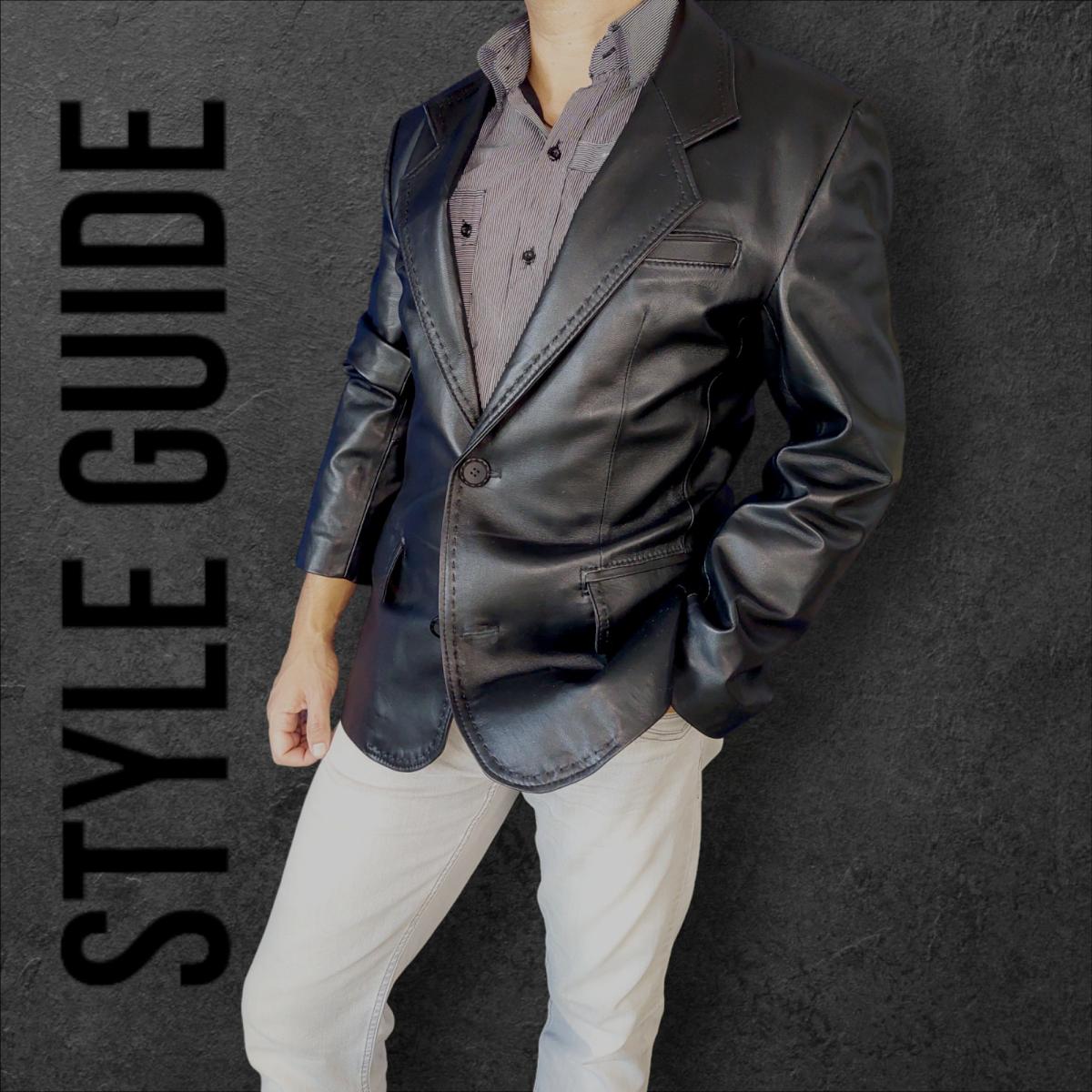 мъжко кожено сако