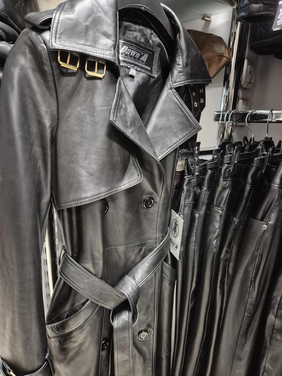 дамски кожен тренч