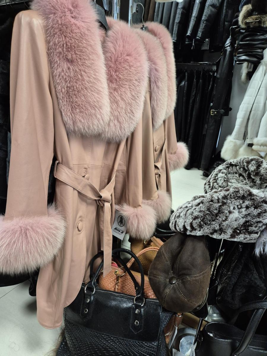 дамско кожено палто