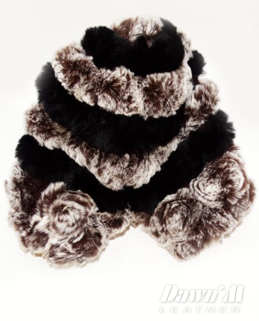 дамска кожена шапка чинчила - 7