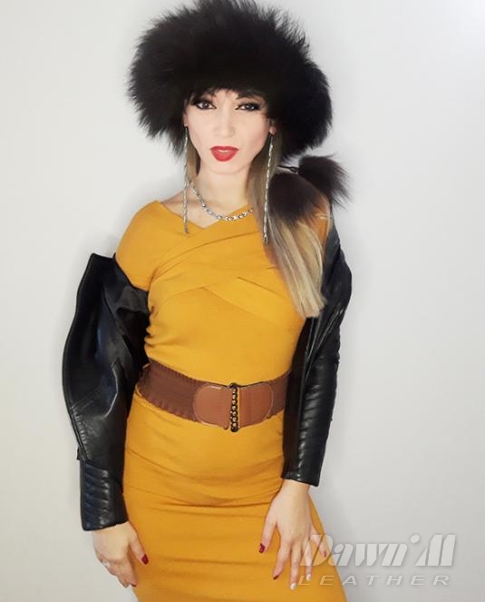 дамска кожена шапка - 1