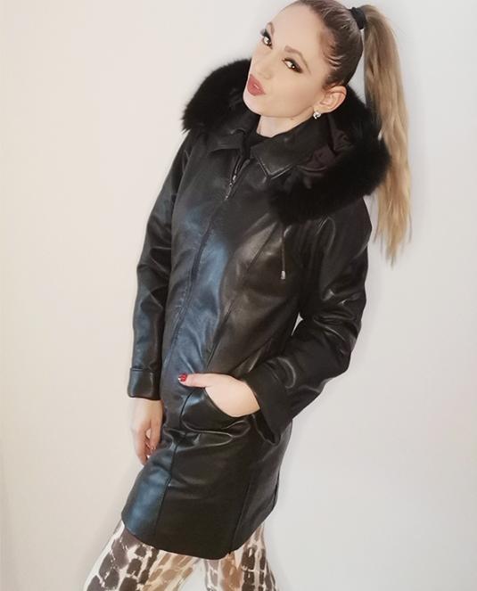 дамско кожено палто - 22