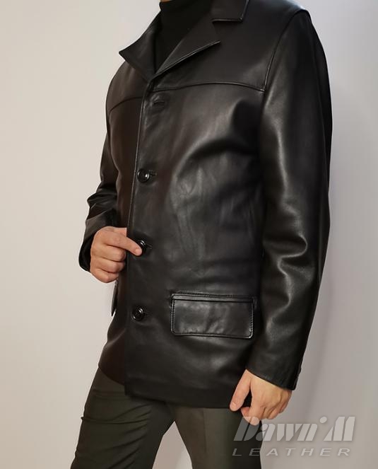 мъжко кожено сако - 7