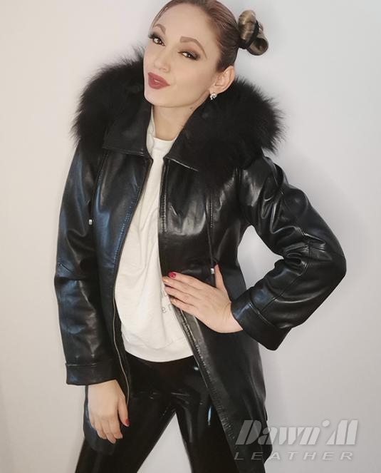 дамско кожено палто - 9