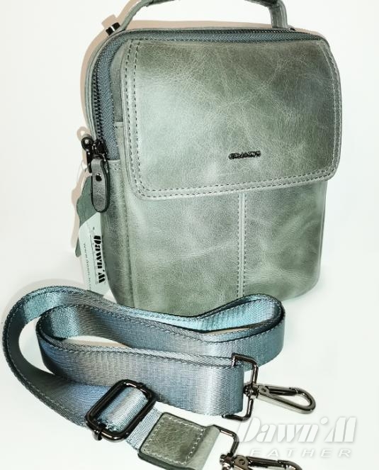 Стилна мъжка кожена чанта с къса и дълга дръжка