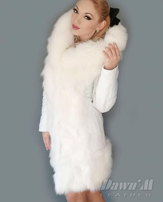 дамско кожено палто - 12