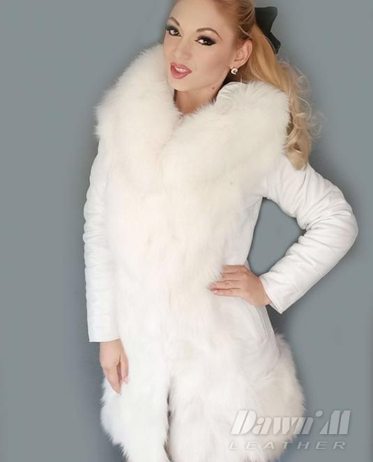 дамско кожено палто - 9