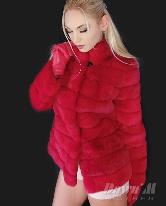 Дамски кожух естествена кожа- RED luxury
