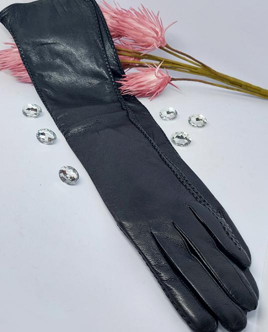 Дълги дамски кожени ръкавици