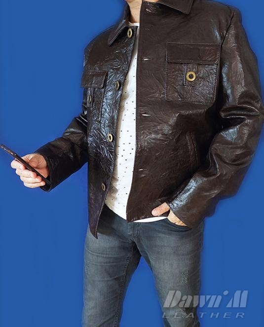 мъжко кожено сако - 4