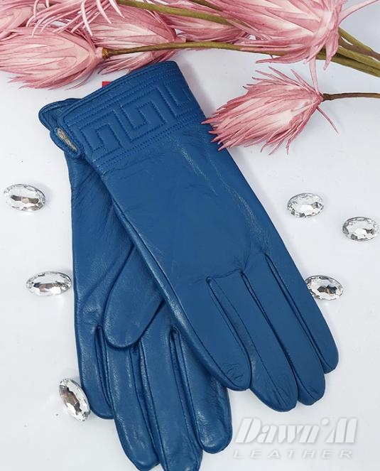 Дамски кожени ръкавици Royal blue
