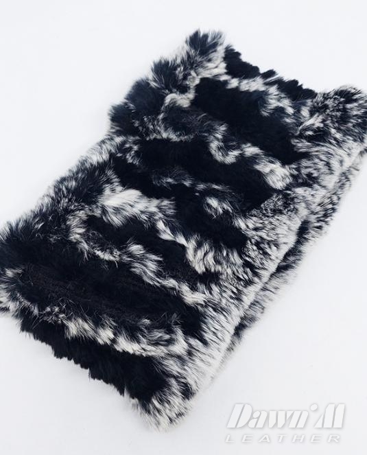 Лента за коса от естествена кожа BLACK AND GRAY - 6