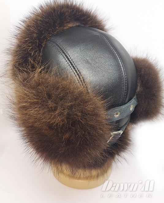 мъжка кожена ушанка - 8