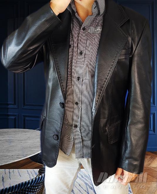 мъжко кожено сако - 2