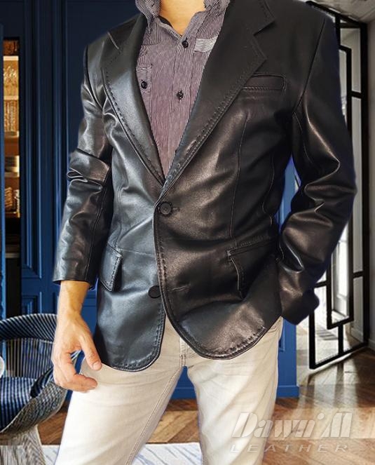 мъжко кожено сако - 1