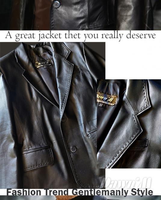 мъжко кожено сако - 6