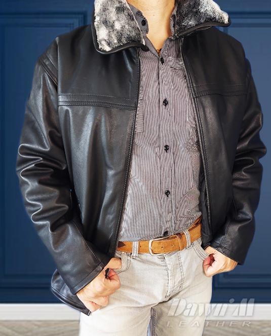 Мъжко кожено яке телешка кожа