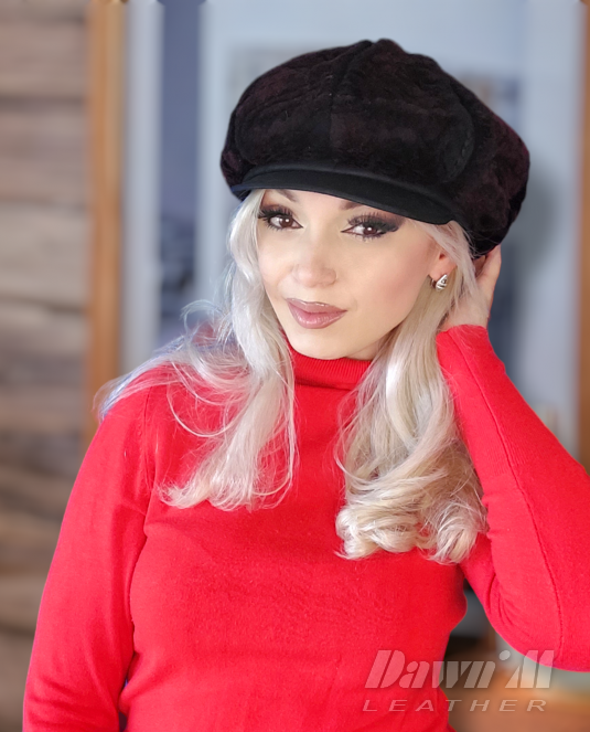 Дамски кожен каскет