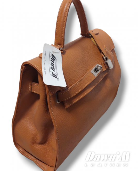 Кожена чанта тип Хермес- кафява