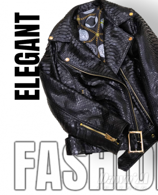Дамско кожено яке Snake skin