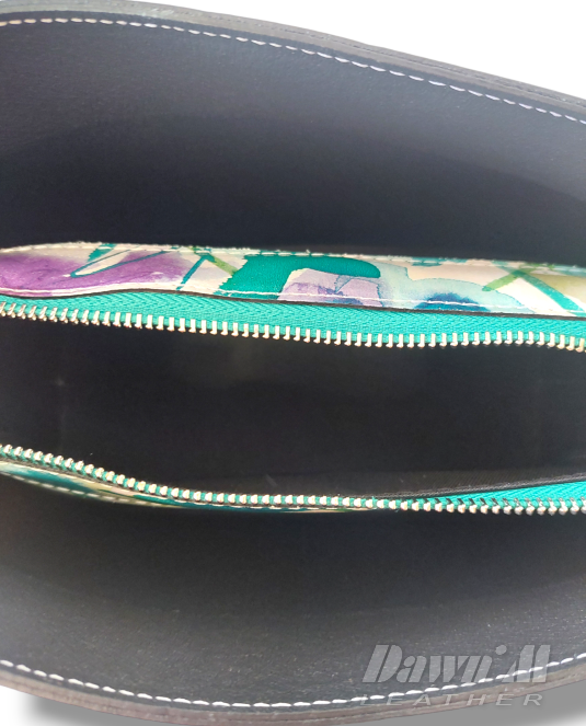 Дамска кожена чанта Flowers - 9