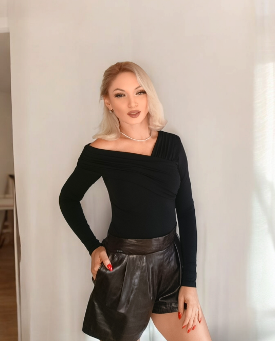 Кожена пола панталон в кафяво - 2