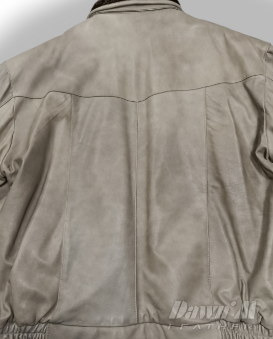 мъжко кожено яке на ластик - 7