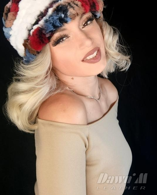 Дамска кожена шапка чинчила - 3