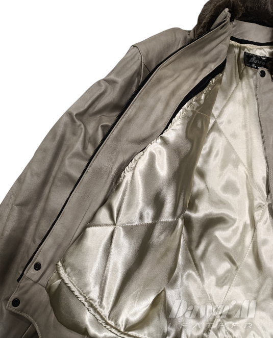 мъжко кожено яке на ластик - 6