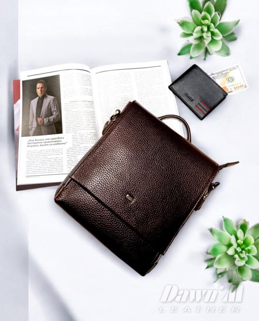 мъжка кожена чанта - 1