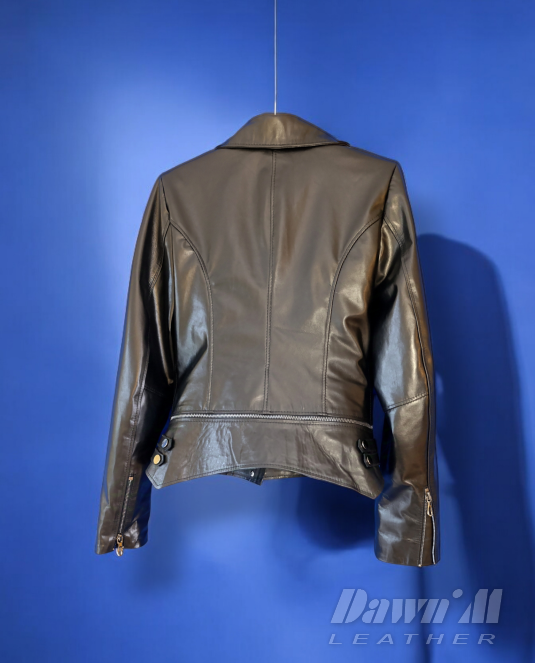 дамско кожено яке с лисица - 13