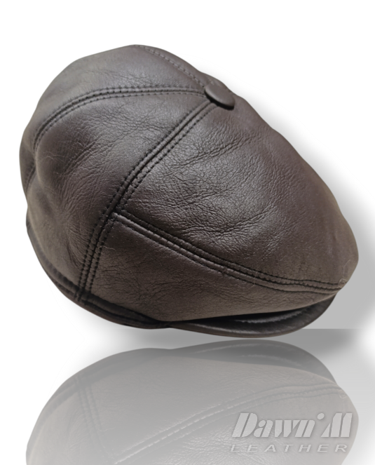 Мъжки кожен каскет Bakerboy кафяво