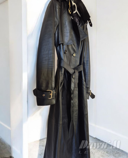 дамски кожен тренч - 8