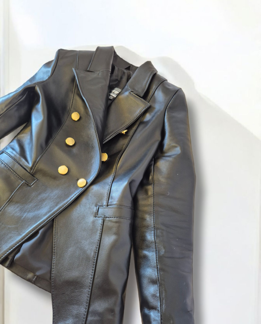 дамски кожен блейзър - 6