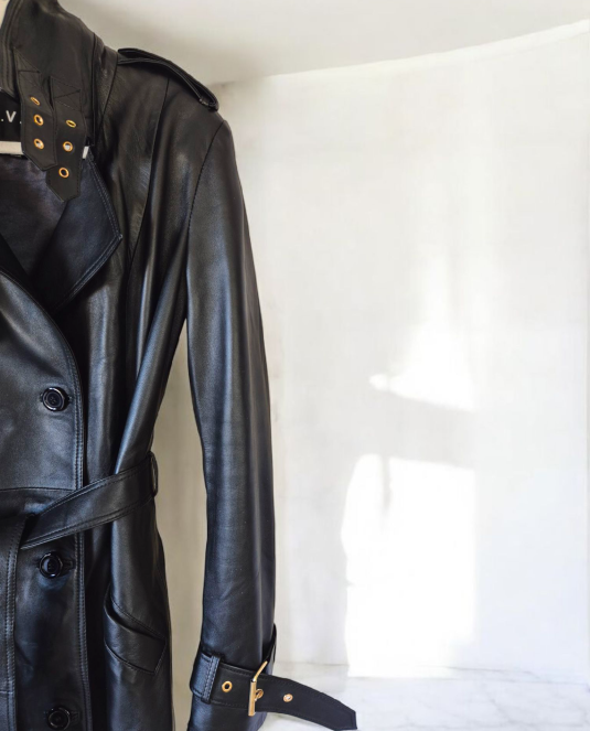 Дамски кожен тренч - 12