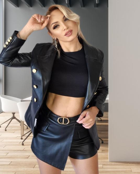 дамски кожен блейзър - 2