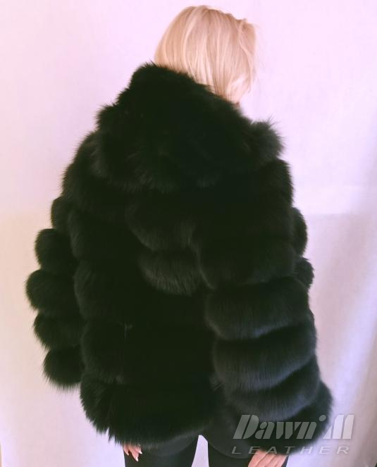 дамско кожено яке с косъм - 3