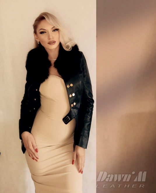 Дамско кожено яке Пелпум - 3