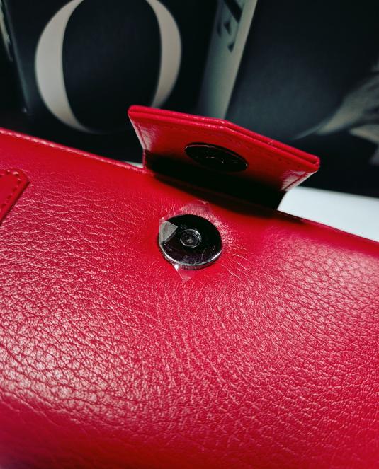 Луксозно дамско портмоне Grande от естествена кожа в червено - 5