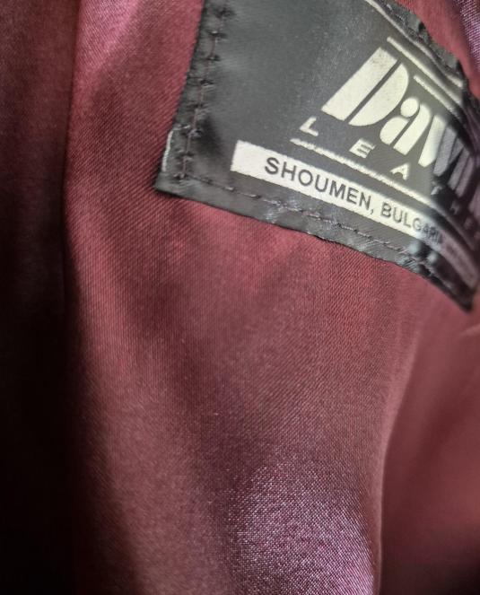 Дамско кожено яке Aurora Burgundy - 13