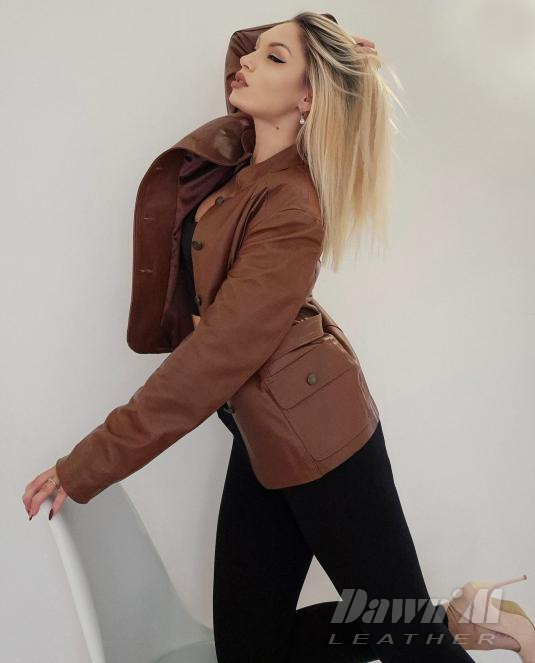 дамско кожено сако - 4