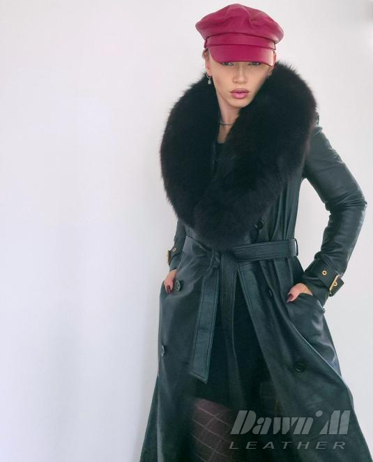 PREMIUM COLLECTION дамски кожен каскет - 6