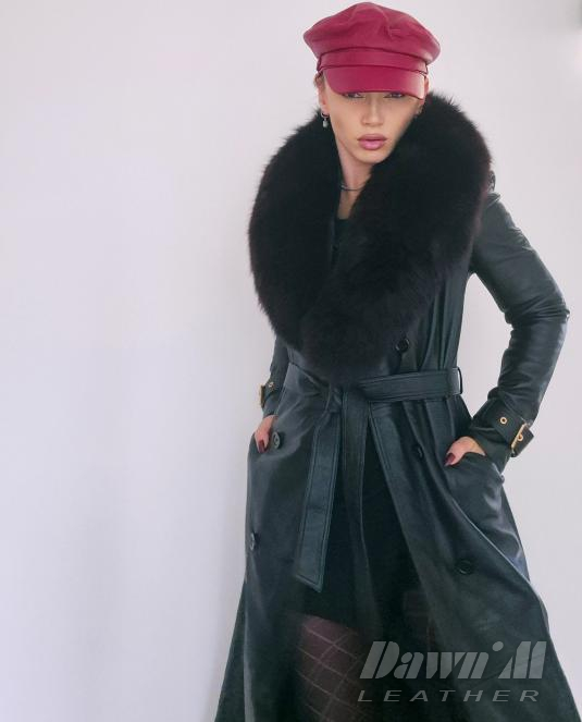 PREMIUM COLLECTION дамски кожен каскет - 1