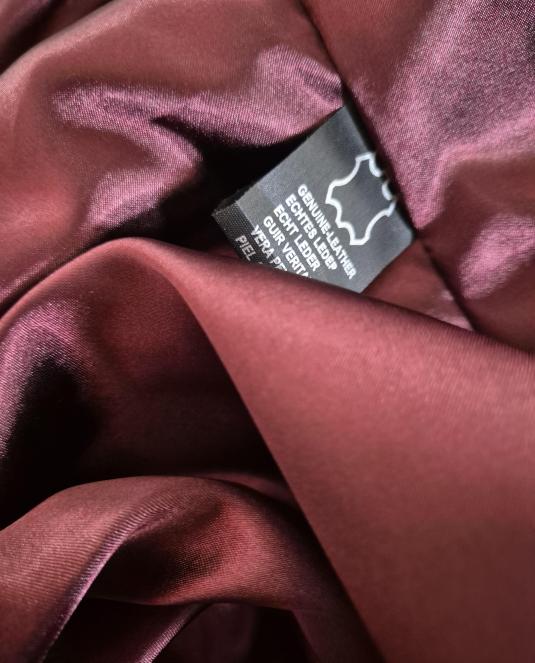 Дамско кожено яке Aurora Burgundy - 9