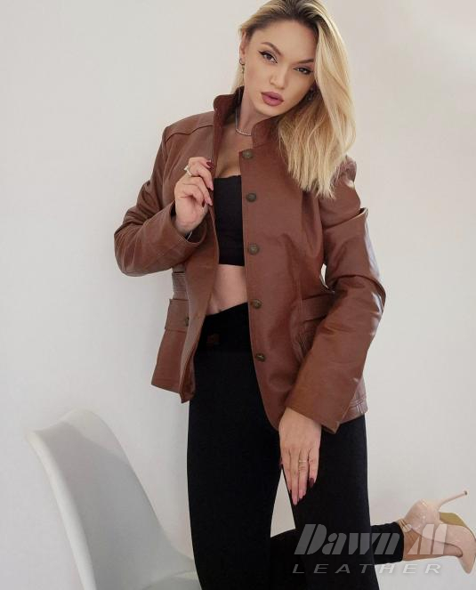 дамско кожено сако - 2
