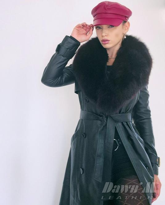 PREMIUM COLLECTION дамски кожен каскет - 3