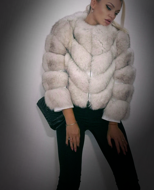 модерно дамско яке с лисица - 1