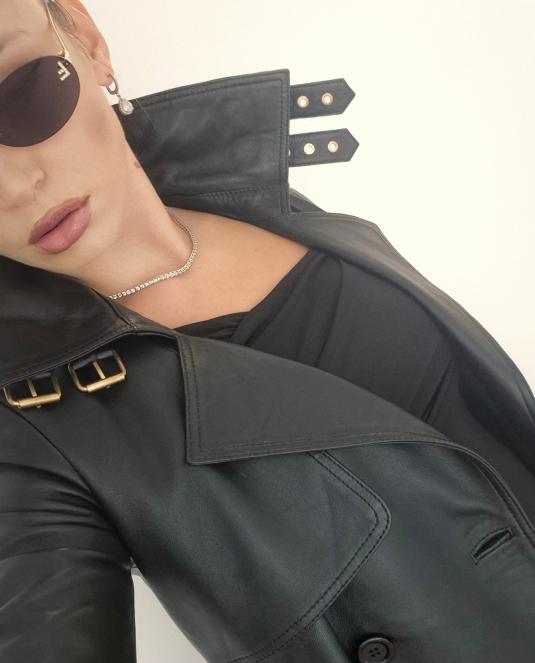 Дамски кожен тренч - 7