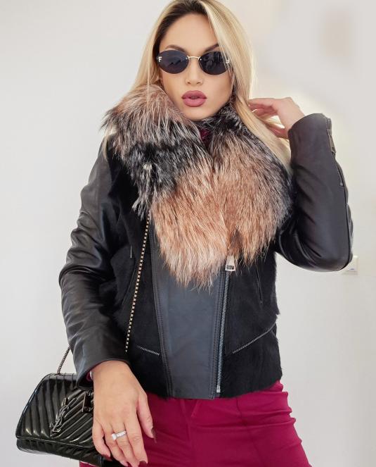 Дамско кожено яке Leather brownie